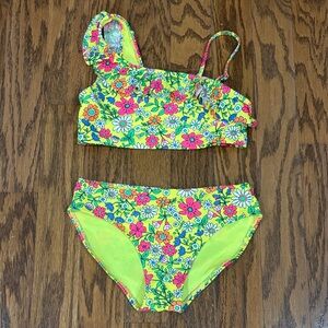 Cat & Jack, Girls, Bright Floral Bikini Set, Size L